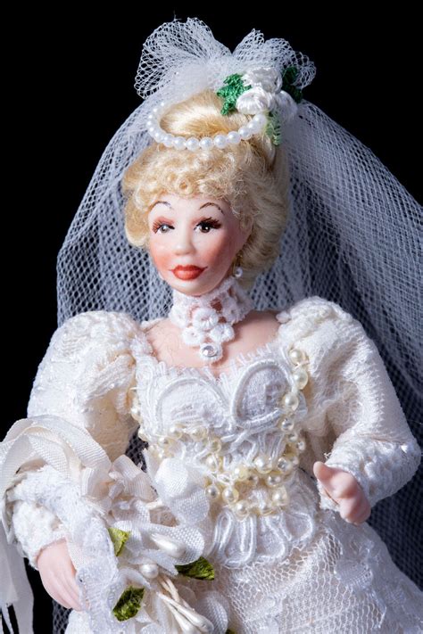 Dollhouse Miniatures Beautiful Bride Doll In White Wedding Etsy