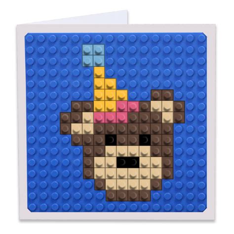 Birthday Bear Build On Greeting Card Brik