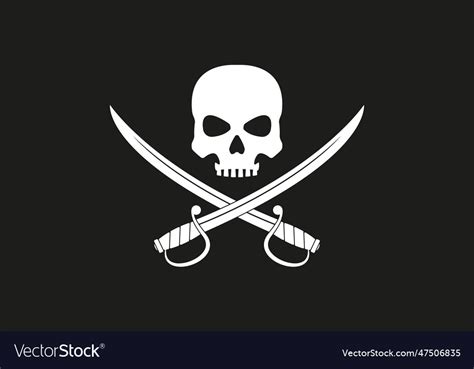 Pirate Flag Jolly Roger With Crossed Swords Vector Image
