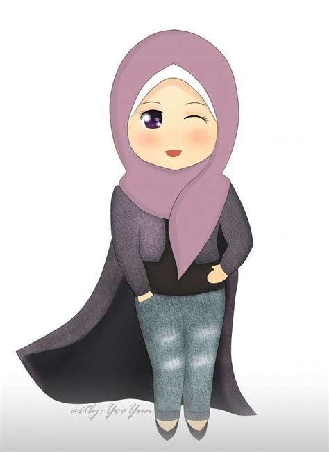300 Gambar Kartun Muslimah Bercadar Cantik Sedih Keren Lengkap
