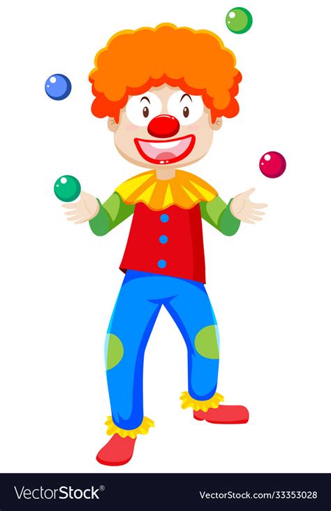 Juggling Clown Cartoon Character Isolated Vector Image