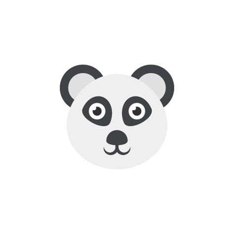 Free Panda Face Flat Icon Pikvector
