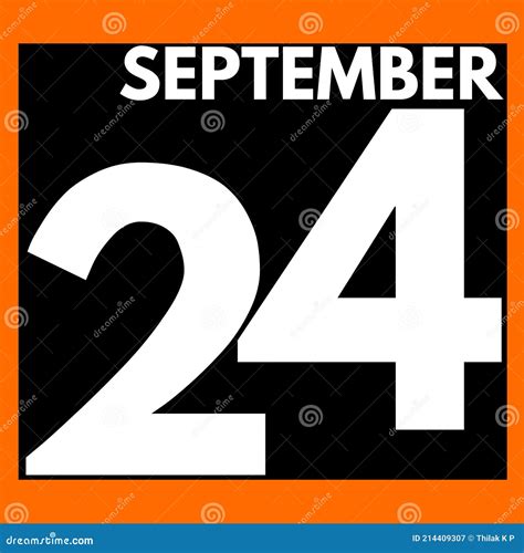 September 24 Modern Daily Calendar Icon Date Day Month Stock