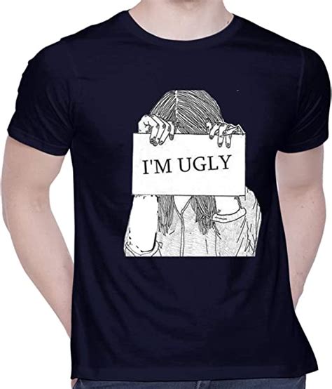 buy creativit graphic printed t shirt for unisex i am ugly tshirt casual half sleeve round