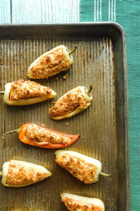 Stuffed Hot Peppers Baked Not Fried Pesto For Pennies