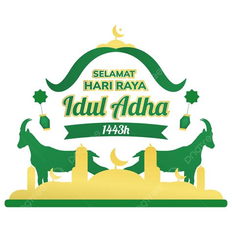 Selamat Hari Raya Vector Art Png Greeting Text Of Selamat Hari Raya Idul Adha With Goat