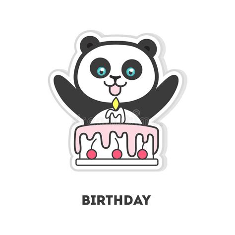 Happy Birthday Panda Stock Vector Illustration Of T 89763648