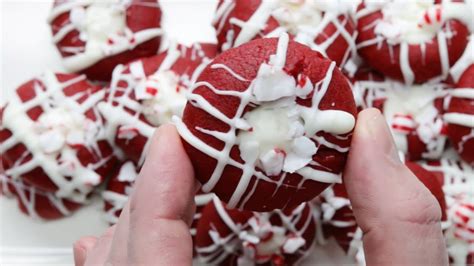 Red Velvet Peppermint Thumbprint Cookies YouTube