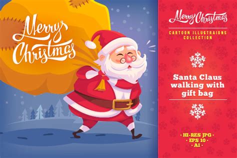 Cartoon Santa Claus Illustrations Pre Designed Illustrator Graphics