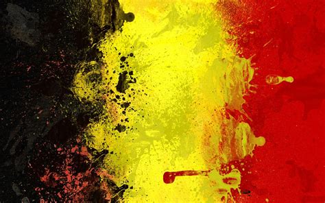 Belgium Flag Black Yellow Red Painting Wallpapers Hd Desktop And