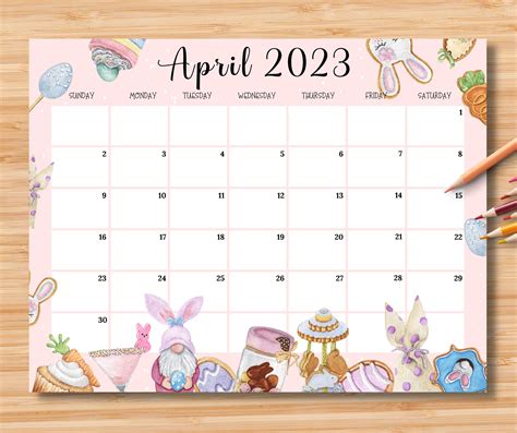 Easter Calendar Cat Calendar Calendar Design Monthly Planner