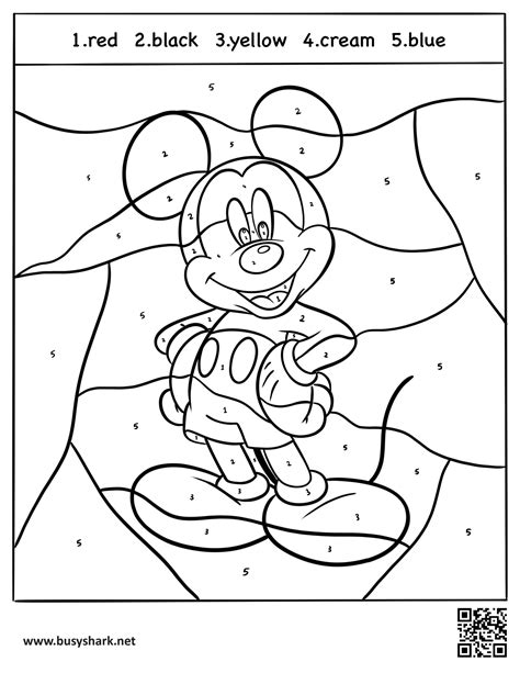 First Grade Coloring Worksheet By Numbers Micky