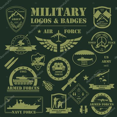 Military And Armored Vehicles Logos And Badges Graphic Template