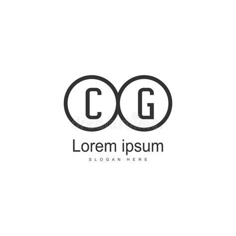 Initial Cg Logo Template With Modern Frame Minimalist Cg Letter Logo