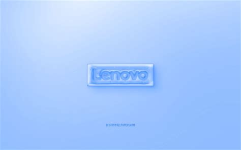 Download Wallpapers Lenovo 3d Logo Blue Background Blue Lenovo Jelly