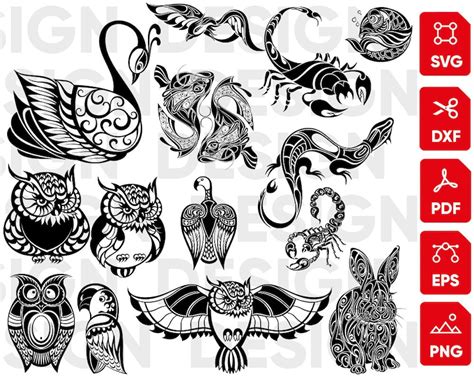 14 Zentangle Animals Bundle Svg Mandala Animals Svg Scorpio Etsy