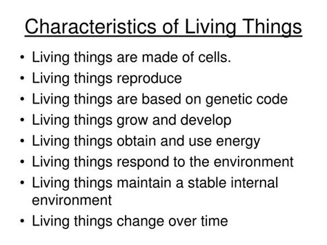Ppt Characteristics Of Living Things Powerpoint Presentation Free