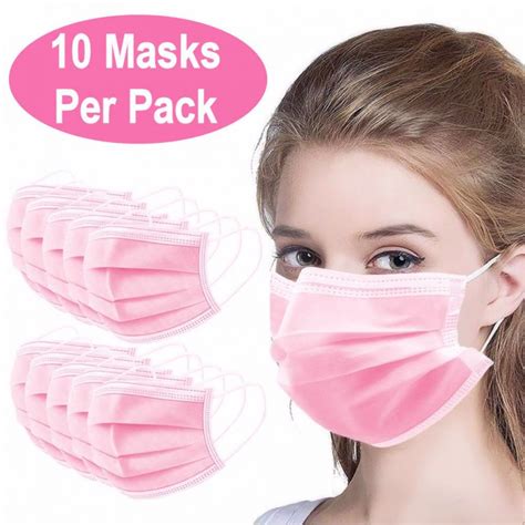 Disposable Surgical Face Masks Pink 10 Pack Beauty Couture Ireland