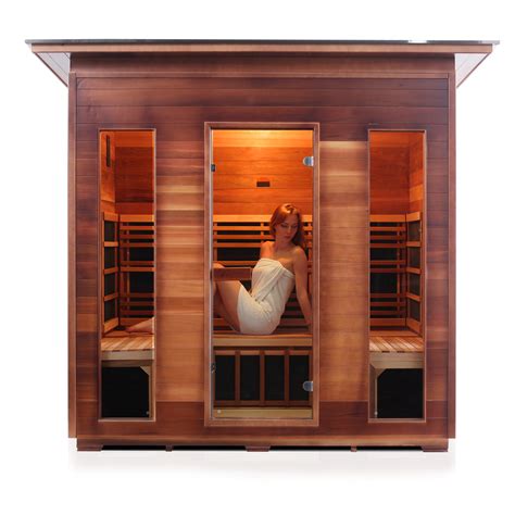 Five Person Outdoor Infrared Sauna Rustic Series Enlighten Saunas