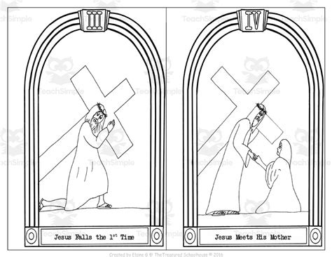 Stations Of The Cross Coloring Booklet By Teach Simple