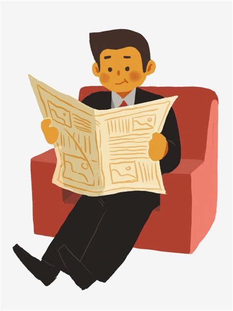 Reading News Paper Clipart
