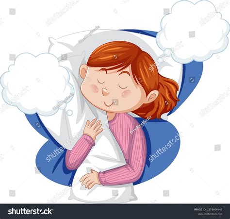 Cute Girl Sleeping Clipart Illustration Stock Vector Royalty Free