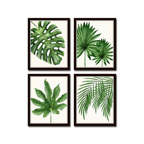 Watercolor Tropical Leaf Print Set No 25 Giclee Art Print Print