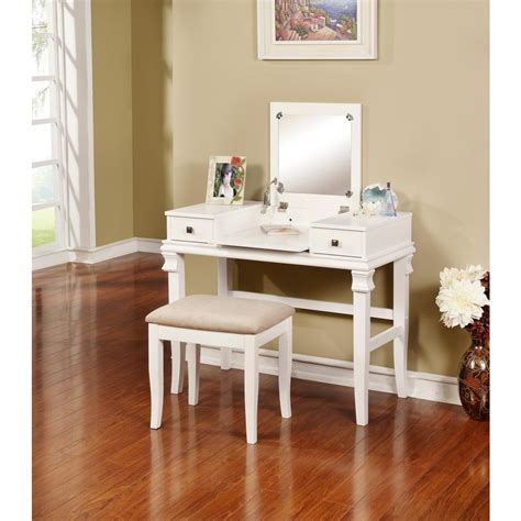 Ideal for teens and adults. Linon Home Decor Angela 2-Piece White Vanity Set-98373WHT ...