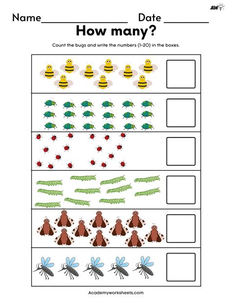 Count And Match Worksheets 1 20 Academy Worksheets