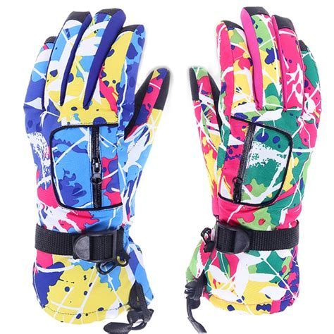 Women Pink High Quality Warmest Ski Gloves Mittens Snowboard Motorcycle