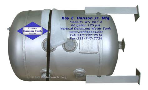 Deionized Vertical Stainless Steel Water Tank 60 Gallon Vertical