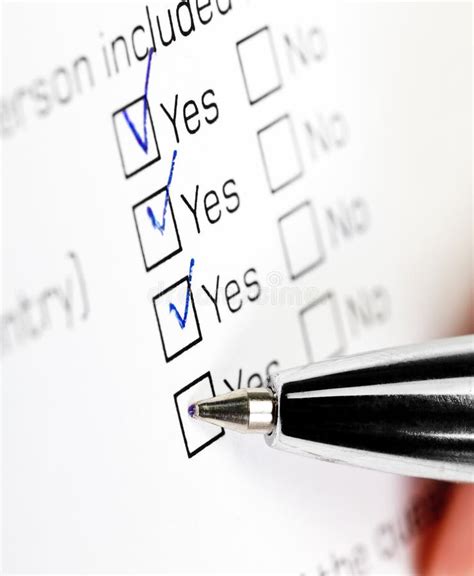 Answering Survey Stock Photo Image Of Hand Checkmark 19094624