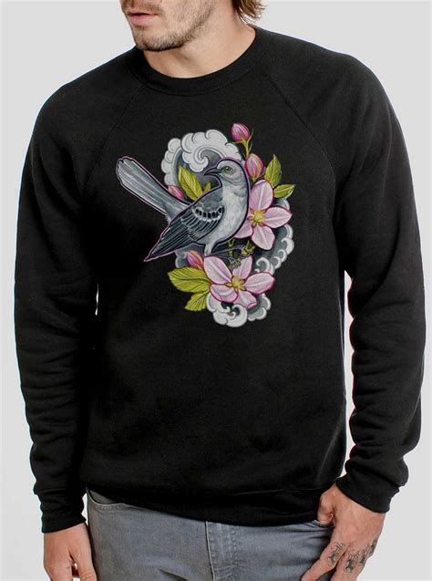 Apple Blossoms Multicolor On Black Mens Sweatshirt Curbside Clothing