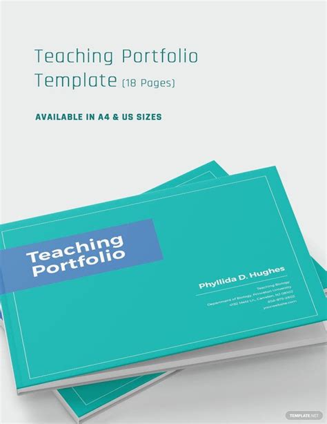 Teaching Portfolio Template In Indesign Publisher Pages Word