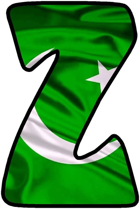 Buchstabe Letter Z Pakistan Flag Monogram Alphabet