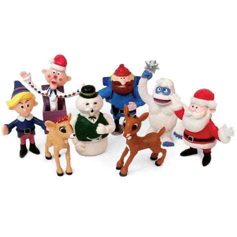 Rudolph The Red Nosed Reindeer Figures 8 Piece Figurine Set Bring The Story To Life