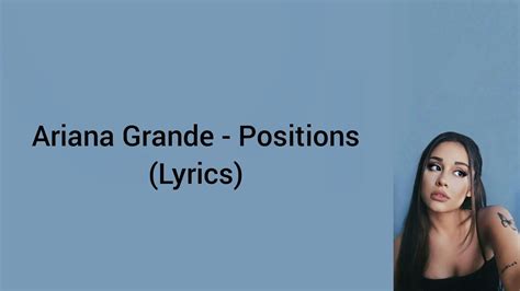 ariana grande positions lyrics clean version youtube