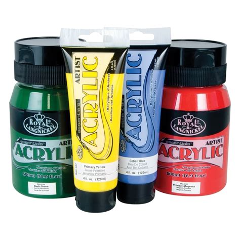 Royal And Langnickel Essential Acrylic Paint 120ml Tubes And 500ml Tubs
