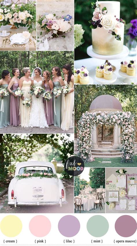 Pastel Wedding Colour Palette Cream Lilac Mauve And Mint Wedding