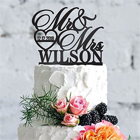 Personalized Wedding Cake Topper Mr Mrs Cake Toppers W Last Name And