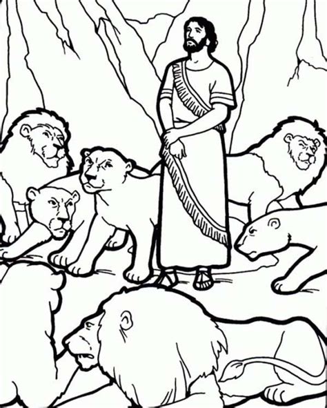 Daniel And The Lions Den Picture Coloring Page Netart In 2020