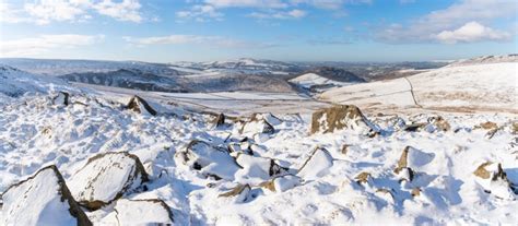 1368106 4k 5k 6k Derbyshire England Stones Panorama Snow Hill