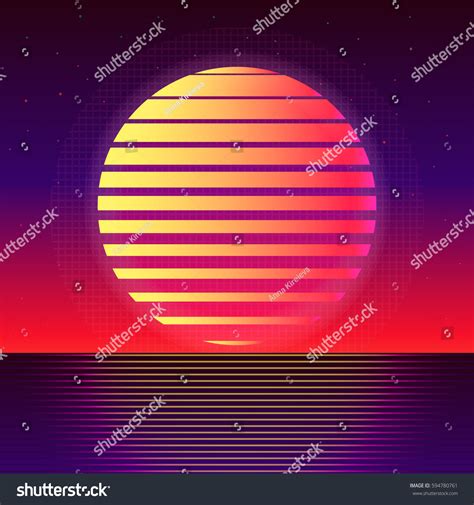 Vector Backgrounds 80s Style Sun Trendy Stock Vector 594780761 Shutterstock