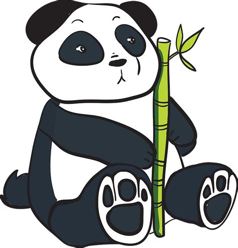Panda With Bamboo Stalk Clipart Free Download Transparent Png Creazilla