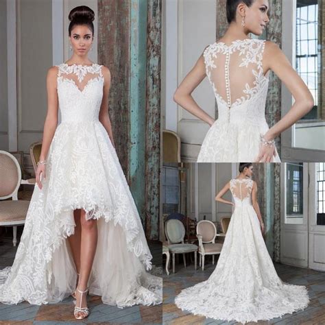 New Collection 2016 Lace Wedding Dresses A Line Sexy Plus Size Bridal