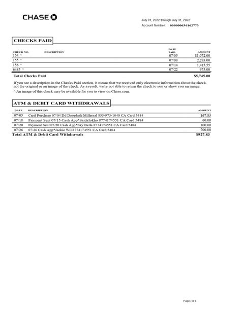 New Chase Bank Statement Template Chase Business Complete Checking MbcVirtual