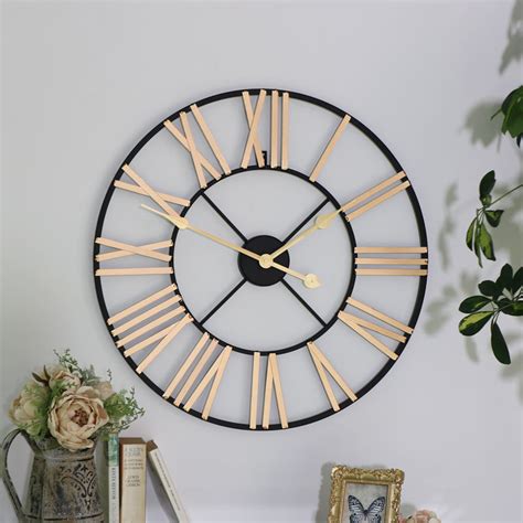 Black And Gold Skeletal Wall Clock Melody Maison