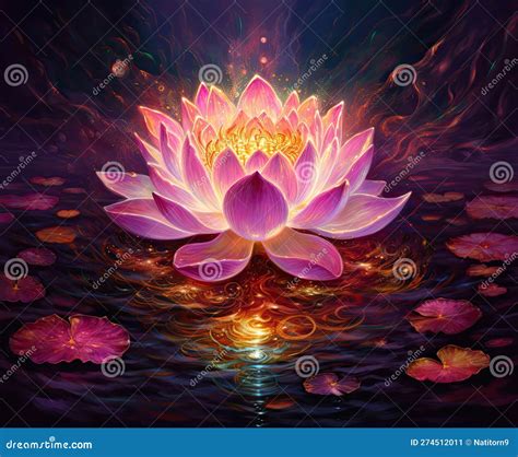 Enchanted Lotus Lake: A Mystical Tale Of Radiance And Otherworldly