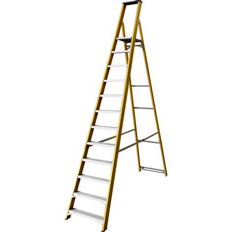 Lyte Heavy Duty Fibreglass Platform Step Ladder 12 Tread Closed Length