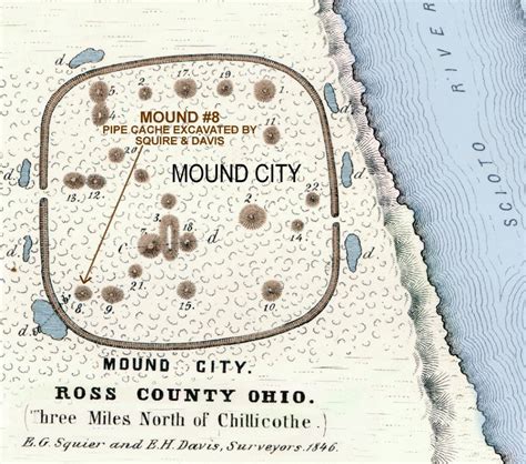 Map Of The Mound City Hopewell Site Ross Co Ohio Mound City Ohio